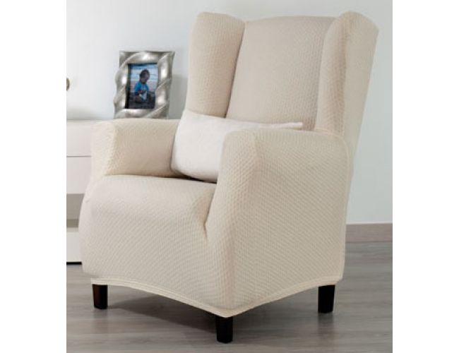 Fundas para sillones orejeros elásticas tejido "Jennifer". Diez colores.