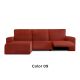 Funda para sofá chaiselongue con módulos abatibles y brazo corto