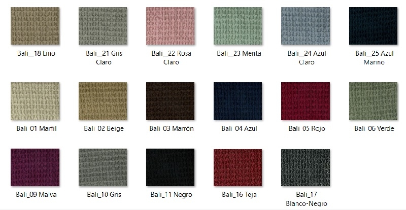 Detalle gama de colores tejido "Melos"