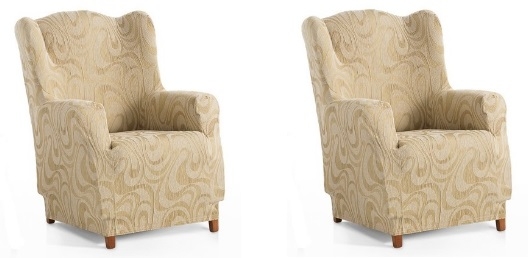 Juego de dos fundas elásticas para sillón orejero "Donau"