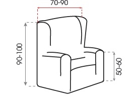 Detalle de medidas para sillón orejero