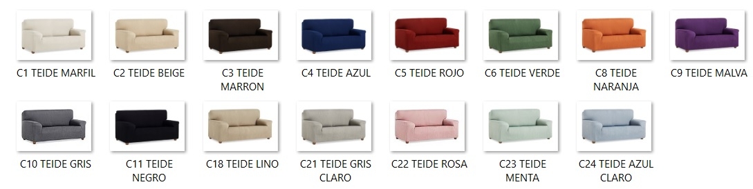 Gama de color funda de sofá elástica "Tenerife"