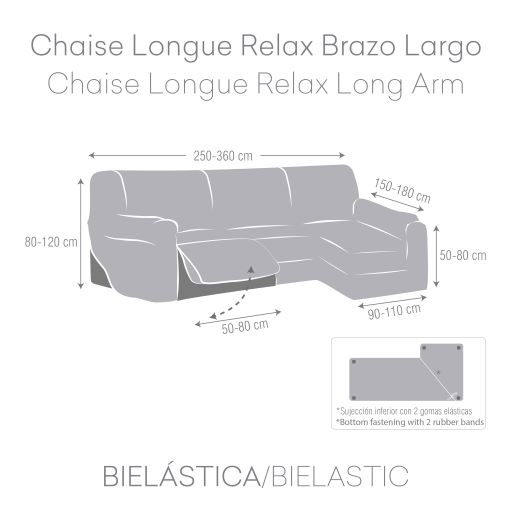 Medidas chaiselongue brazo largo