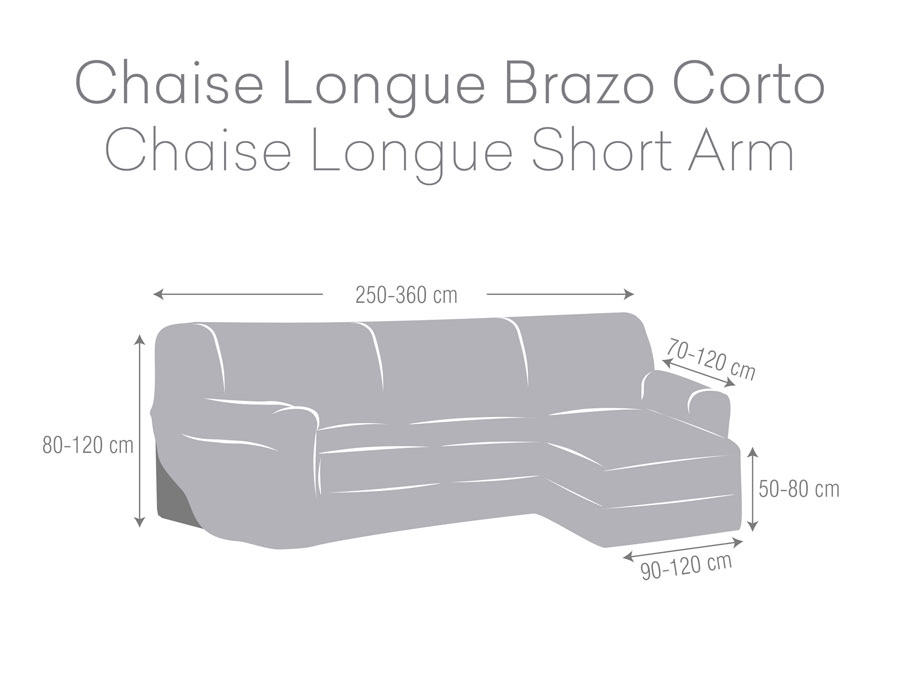 Medidas chaiselongue brazo corto