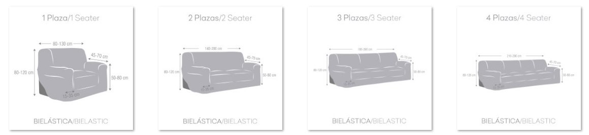 Detalle de medidas funda de sofá "Pop" Detalle de medidas funda de sofá "Pop"