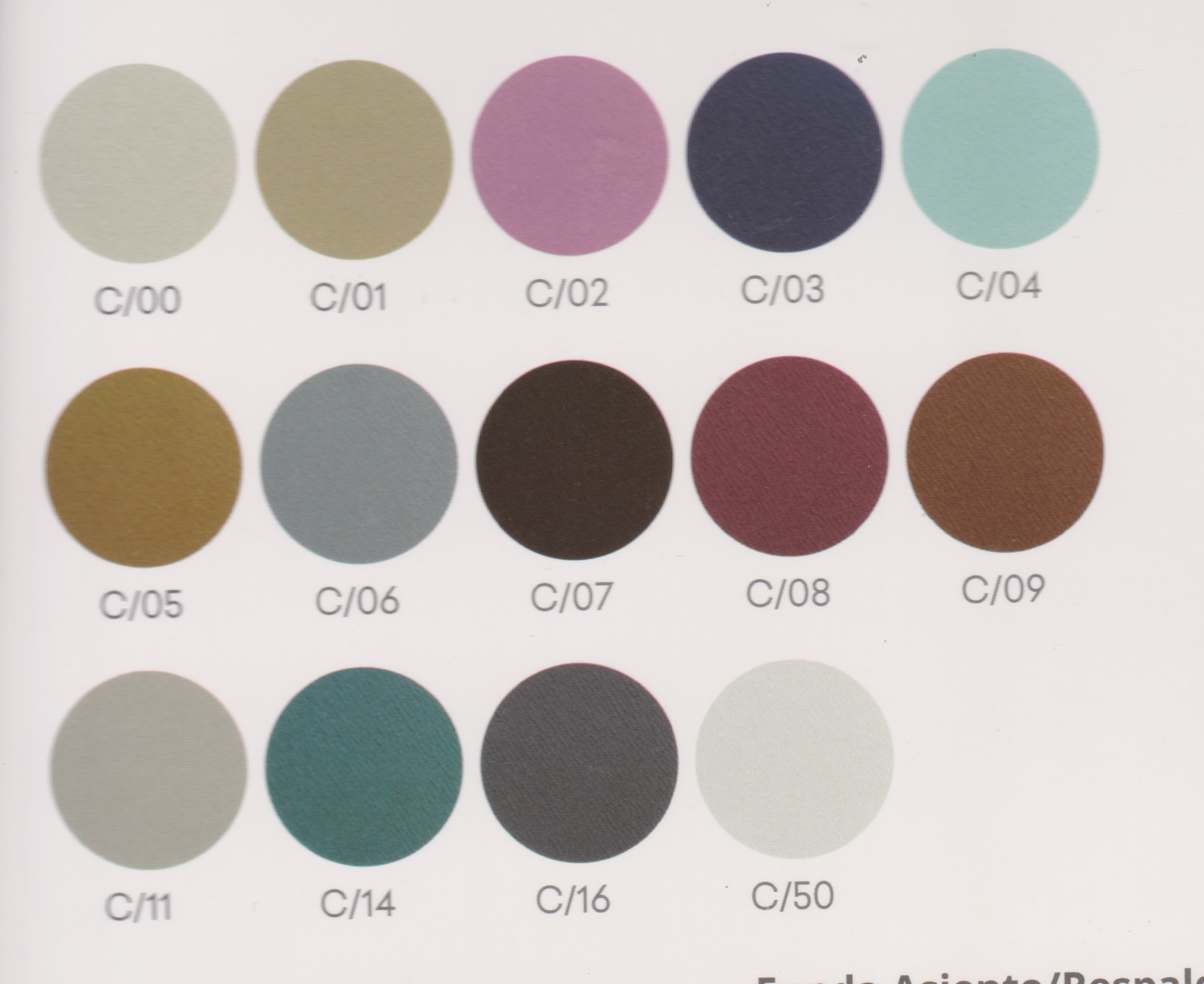 Gama de colores fundas para almohadones de asiento y respaldo