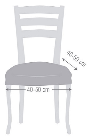 Medidas fundas para sillas "Caramelo". Fundas para asiento