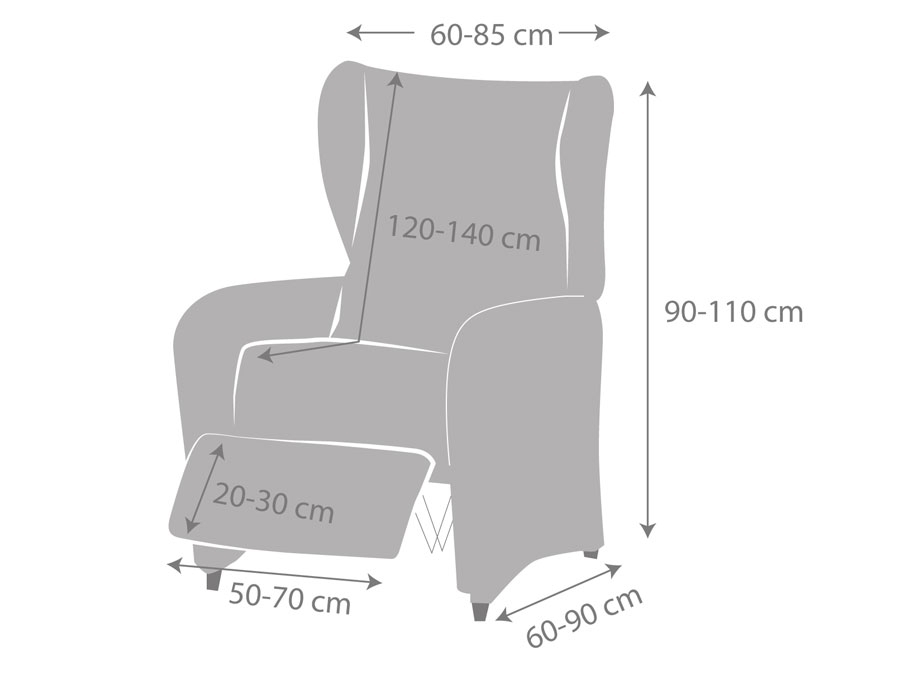 Medidas fundas de sillón relax "Ave" pie por separado