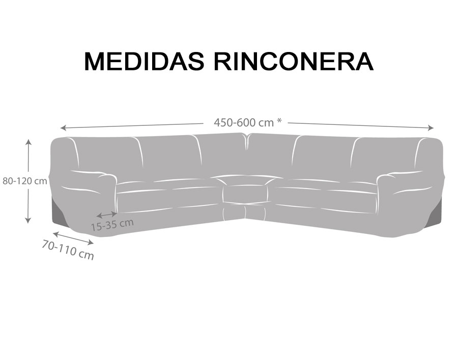 Medidas fundas de sofá rinconera "Ave" 600