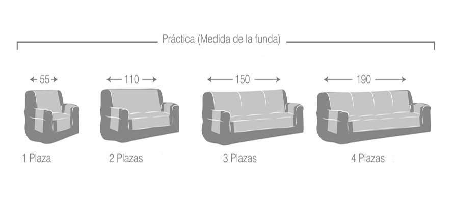 Medidas funda cubre-sofá "Lady"