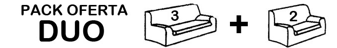 Pack DUO: Incluye 1 Funda de sofá de 3 Plazas + 1 Funda de sofa de 2 Plazas